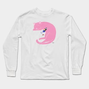 Relaxing with cat Long Sleeve T-Shirt